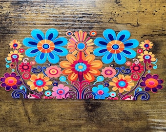 Retro Floral Can Glass Wrap, Permanent Waterproof Adhesive