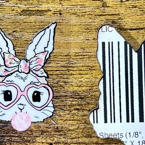 Osterhase Bubble Badge Reel DIY Set Acryl Blank Passende UVDTF Aufkleber Transfer Kit