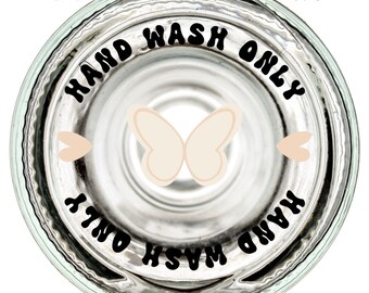 Butterfly Hand Wash Only Sticker - Waterproof, Permanent Adhesive