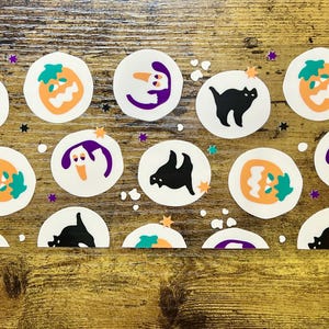 Halloween Ghost Pumpkin Cat Cookies UVDTF Wrap for 16oz Can Glass, Spooky Decal