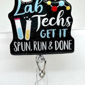 Lab Tech ID Badge Reel: Phlebotomist Design (Clip Options Available)