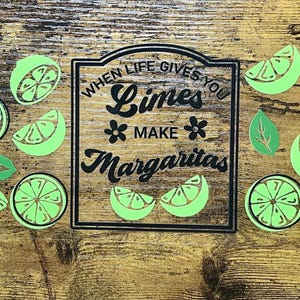 Margarita UVDTF Wrap, Lime Green Summer Cup Transfer, 16oz Can Glass Permanent Decal image 1