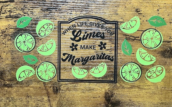 Margarita UVDTF Wrap, Lime Green Summer Cup Transfer, 16oz Can Glass Permanent Decal