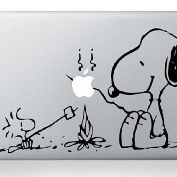 Snoopy Campfire Macbook decals mac decal macbook pro decal macbook air decal mac stickers apple decal ipad iphone 1 2 3 4 skin stickers