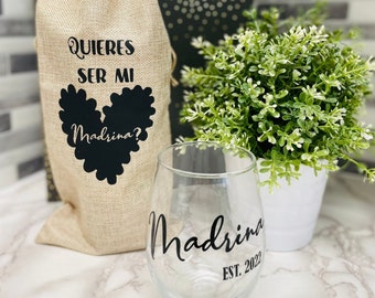 Madrina proposal/Godmother proposal/Wine Tote Bag/godparents proposal/Padrinos proposal/godmother gift/godfather proposal/baptism proposal