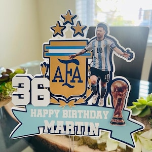 Argentina Cake Topper/3D Cake Topper/Argentina Theme Party/Messi Theme/Soccer Topper/Personalized Argentina topper/world cup topper/Futbol