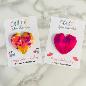 Favor del Día de San Valentín / prek / guardería / regalos para maestros / crayones de corazón / favores personalizados para fiestas / favor de cumpleaños / regalo escolar / regalo de San Valentín