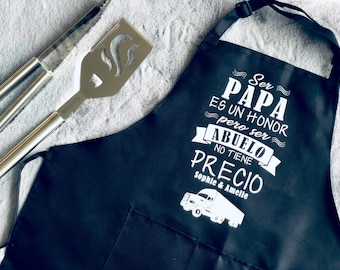Ser Papa es un Honor pero ser abuelo no tiene precio/Trucker Geschenk/BBQ Schürze/Opa Geschenk/Vatertag/Truck Driver Geschenk/personalisierte Schürze