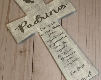 Set di croci Padrino e Madrina - bellissimo regalo/battesimo/padrino e madrina/chiesa/regalo di ringraziamento