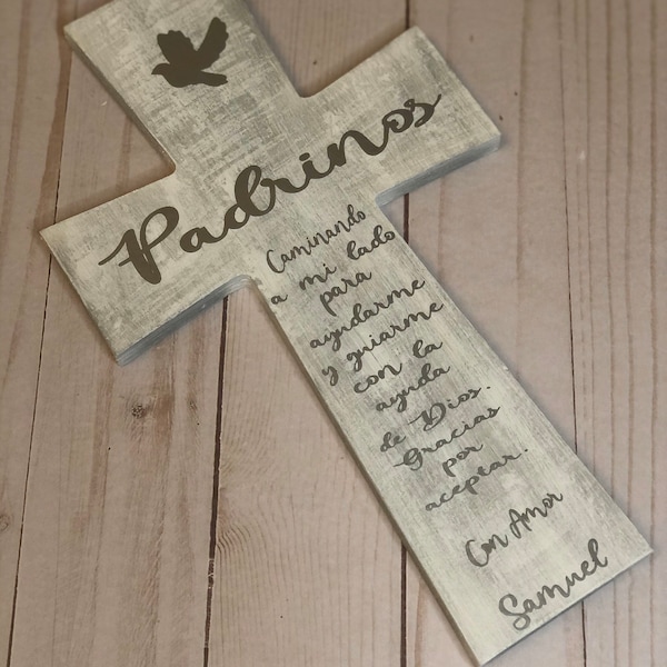 Padrino y Madrina Set of Crosses - beautiful gift / baptism / Godfather & Godmother/church/ thank you gift