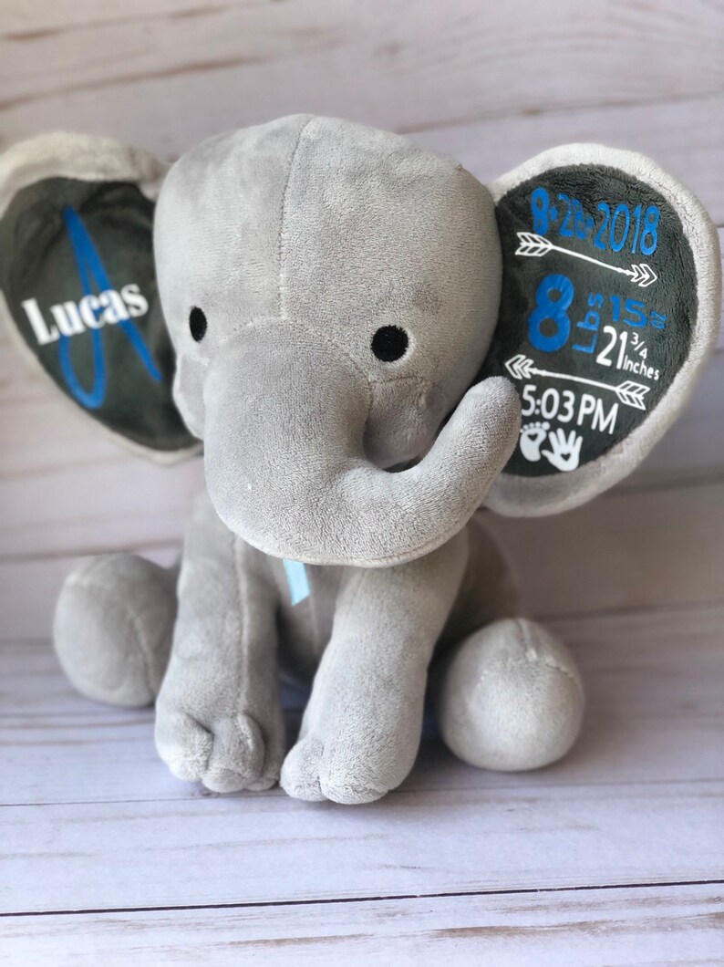 Birth Announcement Elephant for Boy or Girl/newborn Etsy