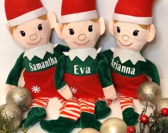 Christmas Elf/elf plush/boy elf/personalized plush elves/Santa’s helper elf/girl elf/Christmas elf/stocking stuffer