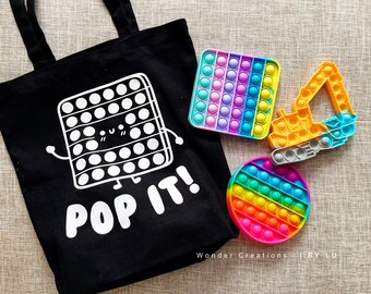 Pop it bag/Fidgets toys Bag/Pop it kids bag/Fidget trader/Personalized Pop it bag/Favor bags/Pop it theme party