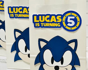 Bolsas de favor de fiesta sónicas inspiradas/favor de cumpleaños/fiesta temática sónica inspirada/sonic el erizo/favores de fiesta/regalos de fiesta