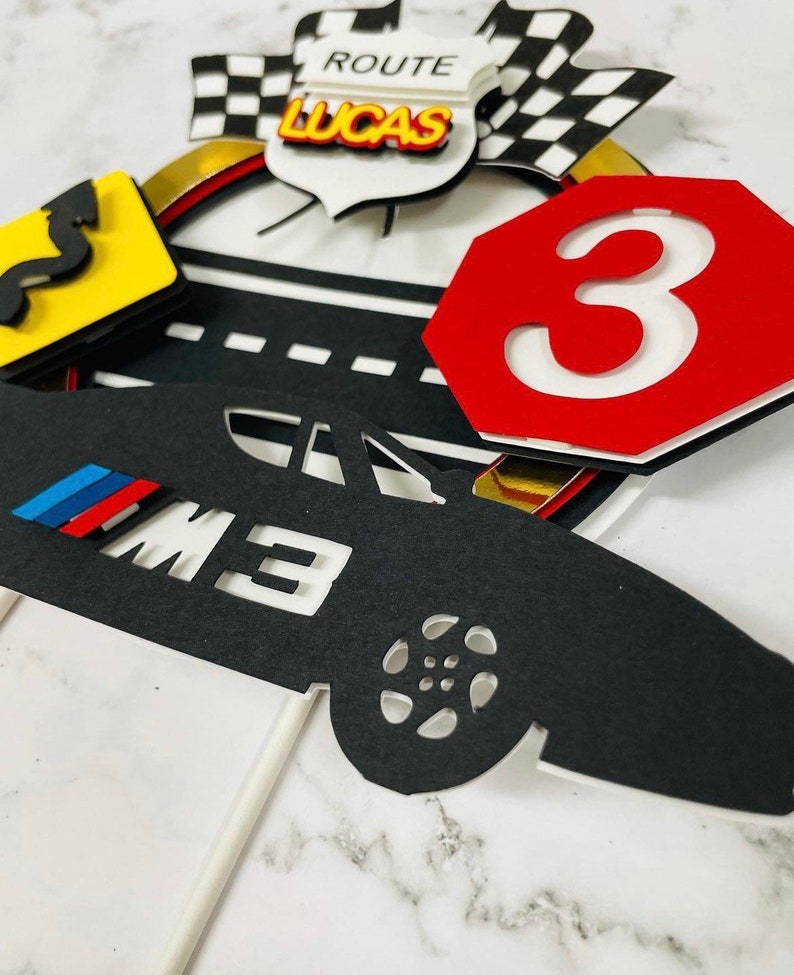 Race Car Cake Topper/cars Theme Party/3d Cake Topper/bmw Cake Topper ...