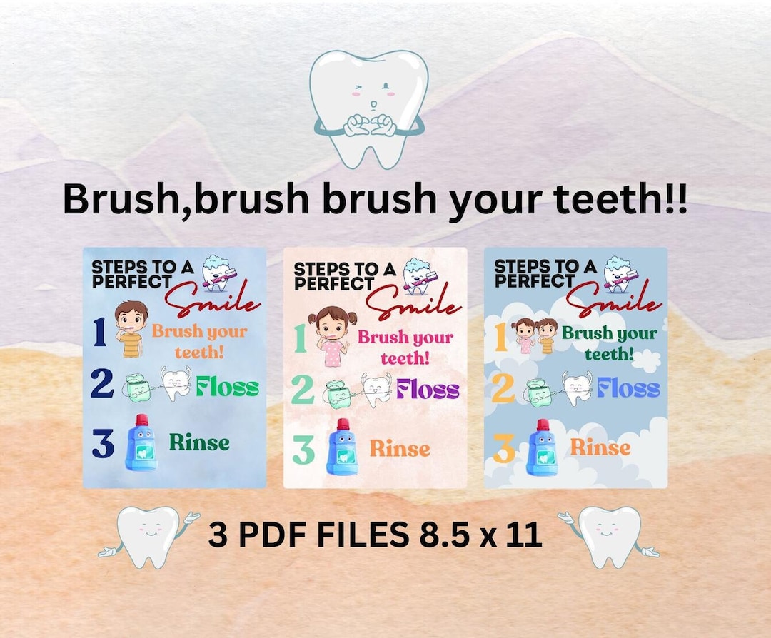 How to Brush Your Teeth Poster,healthy Habits,dental Hygiene,hygiene ...
