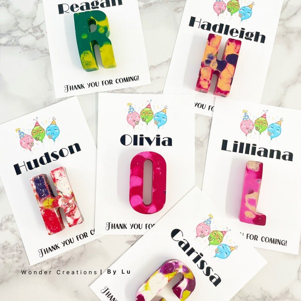 Kids party favor(4)/Initial crayon/Stocking stuffers/cars favors/alphabet crayons/personalized party favors/birthday favor/school gift