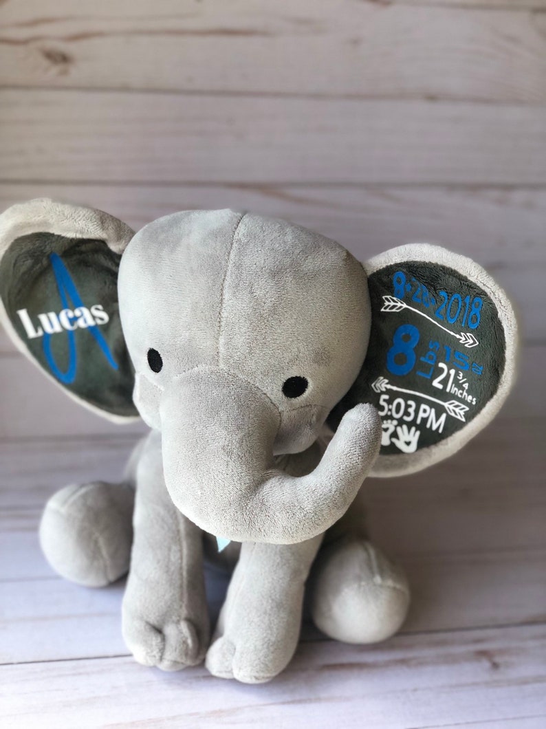 Birth Announcement Elephant for Boy or Girl/newborn Etsy