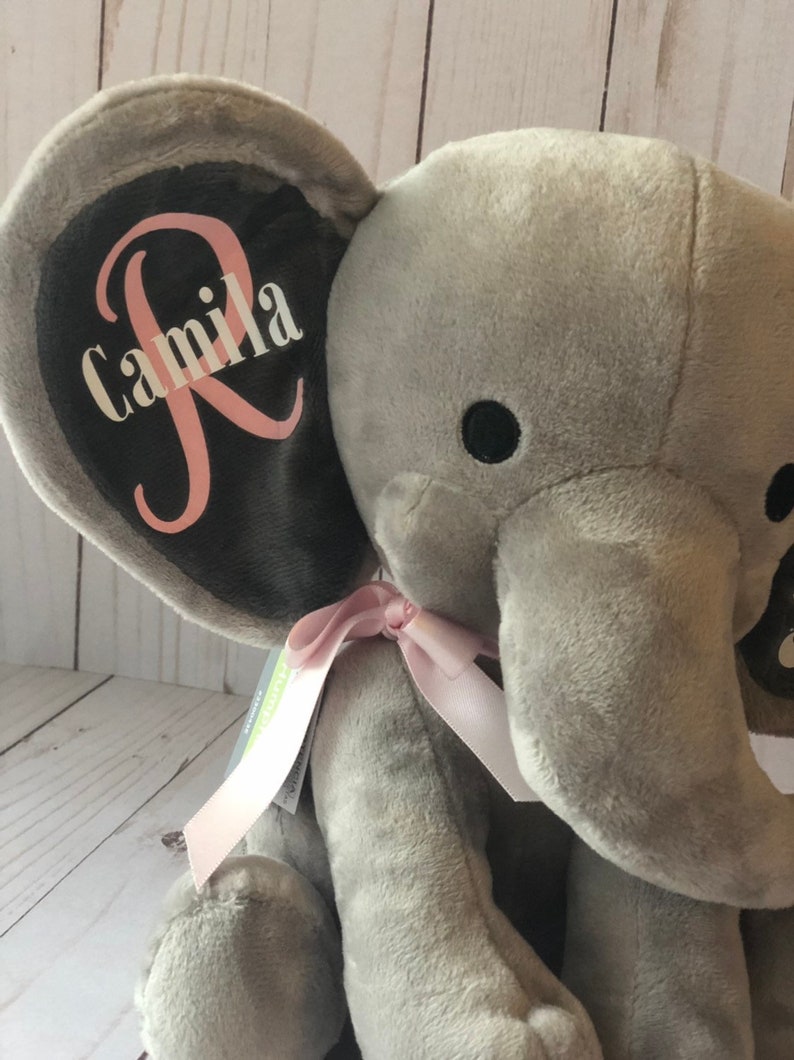 Birth Announcement Elephant for boy or girlNewborn giftBabyshowerMemory ElephantPersonalized ElephantBirthday giftanniversarybaby