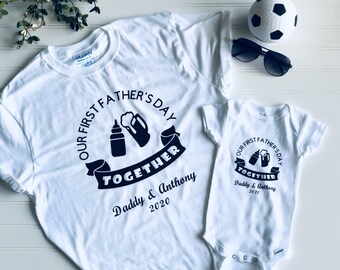 Our First Father’s Day together/Daddy and me matching shirts/Daddy and me shirts/matching shirts/Beer and bottle shirt/father and son shirt