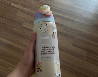 Cute Snoopy Aesthetic Tumbler 24oz 32oz Leakproof Insulated Stainless Steel Straw Lid Cartoon Travel Gym Water Bottle Gift For Her