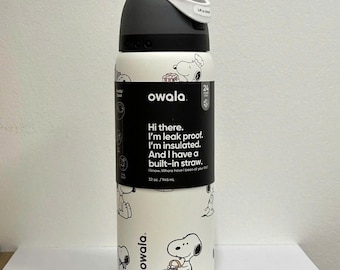 Cute Snoopy Inspired Insulated Tumbler 24oz 32oz Leakproof Straw Lid Travel Gym Cup