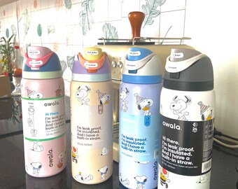 Cute Snoopy Cartoon Tumbler 24oz Leakproof Insulated Stainless Steel Straw Lid Travel Gym Water Bottle Aesthetic Drinkware Gift Idea