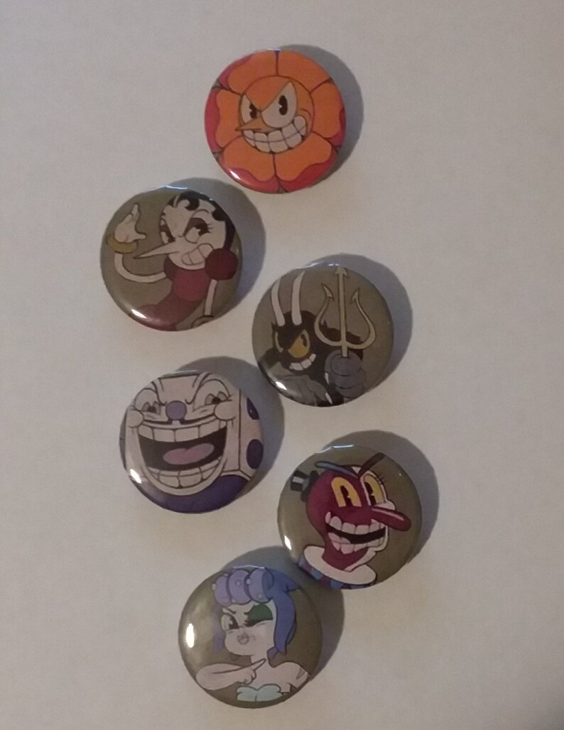 Size 1.25 Custom Handmade Deltarune Jevil Video Game Character Button Pin
