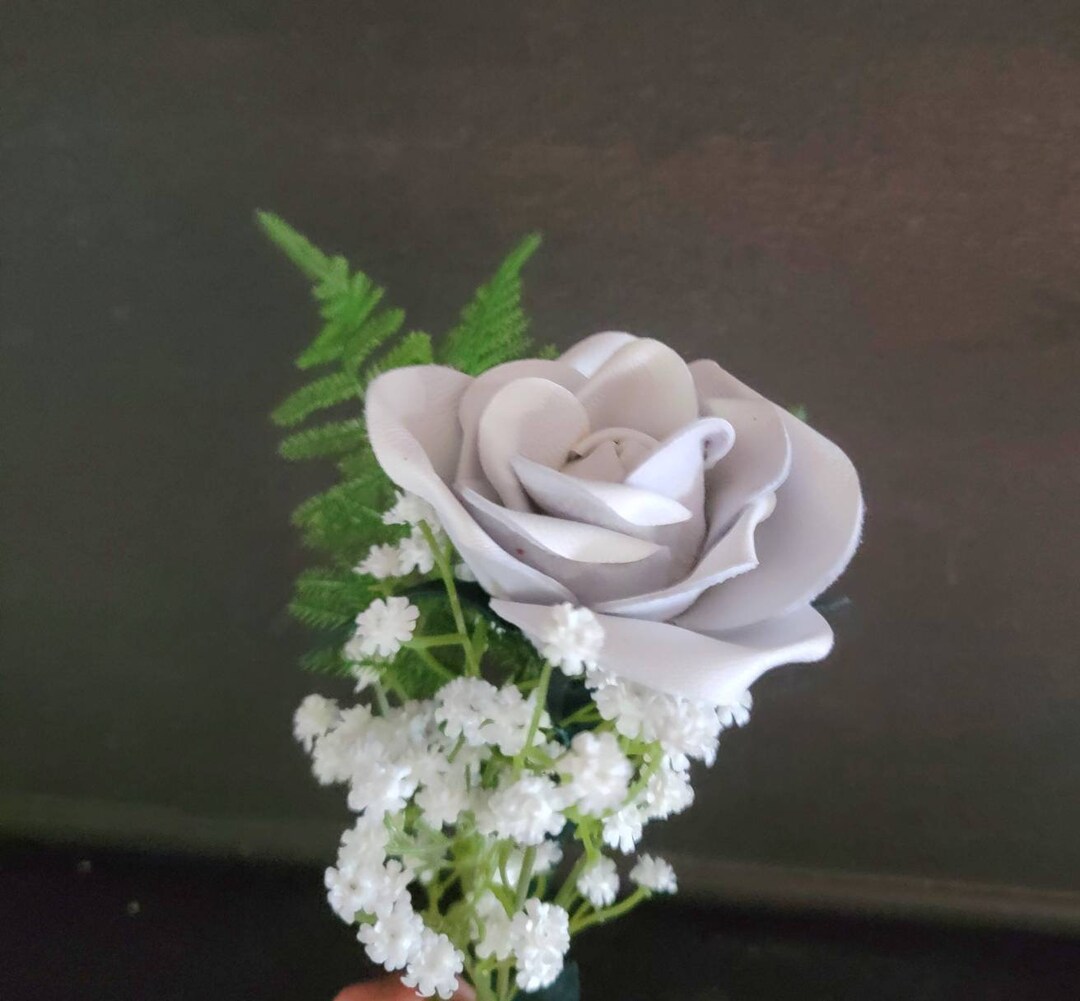 White Leather Rose, Anniversary Gift, Wedding Gift, Wedding Flower Etsy
