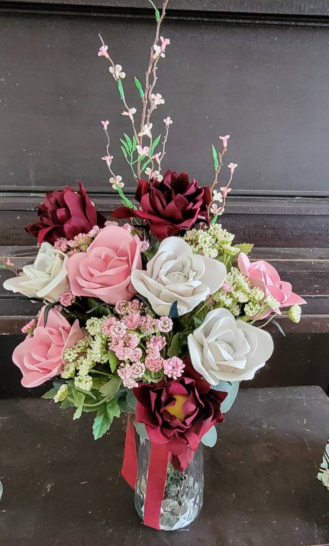 Bridal Bouquet, Leather Bridal Bouquet, Valentine's Day Gift, Leather Wedding Flowers, Leather