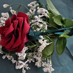 Leather rose, Red suede rose, Forever rose