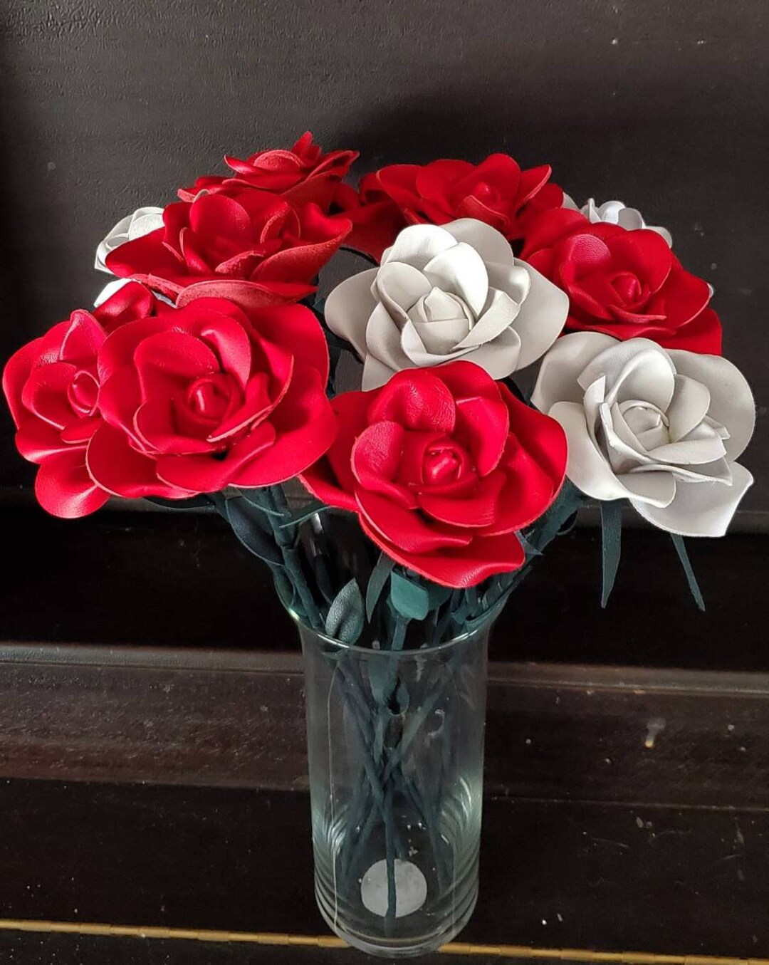 Leather Rose Anniversary Gift Leather Flowers Etsy