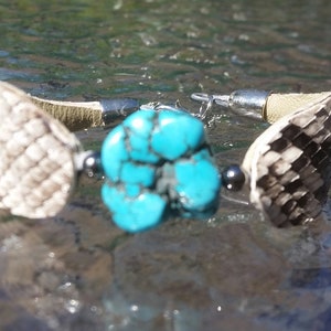 Turquoise and python cuff bracelet