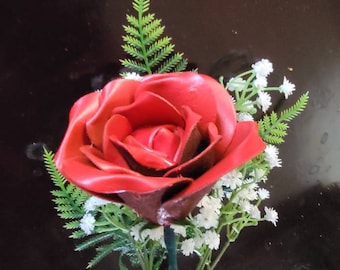 Vegan leather rose, Faux Leather rose, Anniversary gift