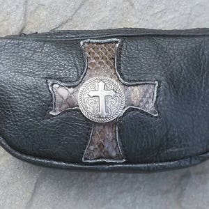 Celtic cross leather pouch