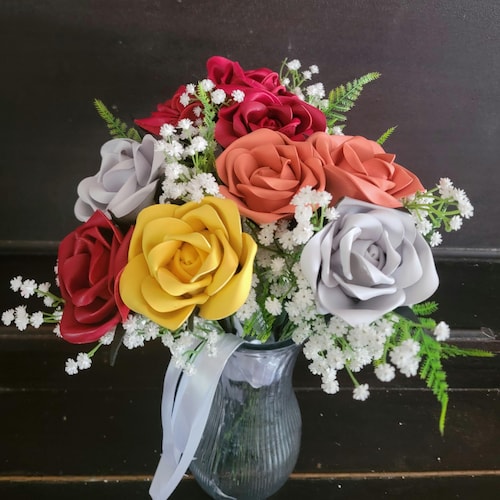 Hand-painted Leather Stargazer Lily: Black, Purple & Green Wedding