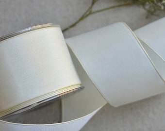 ivory creme taffeta french wired ribbon