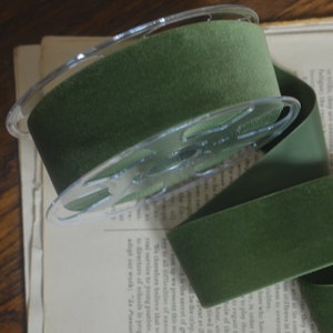 moss olive green 2" swiss velvet ribbon
