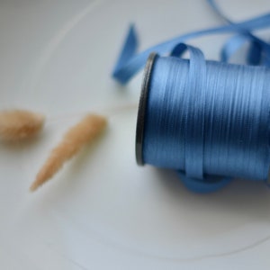 french denim blue silk 1/4&quot; or 1/8&quot; ribbon