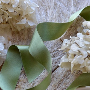 fiddlehead fern sage green silk satin ribbon
