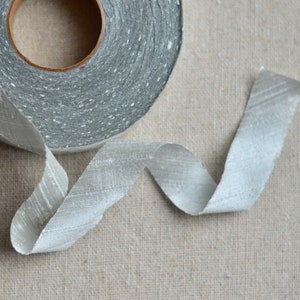 platinum silver 3/4&quot; dupioni silk ribbon