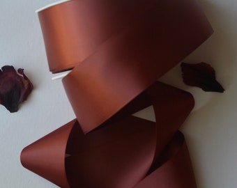 copper chutney 2 1/4&quot; or 1 1/2&quot; satin ribbon