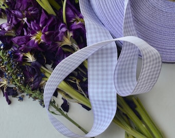 English 1" lavender and white gingham