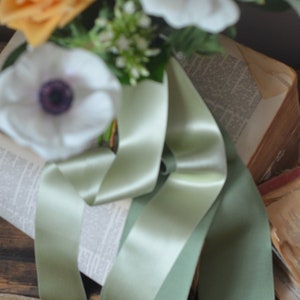 light celery sage green silk satin ribbon