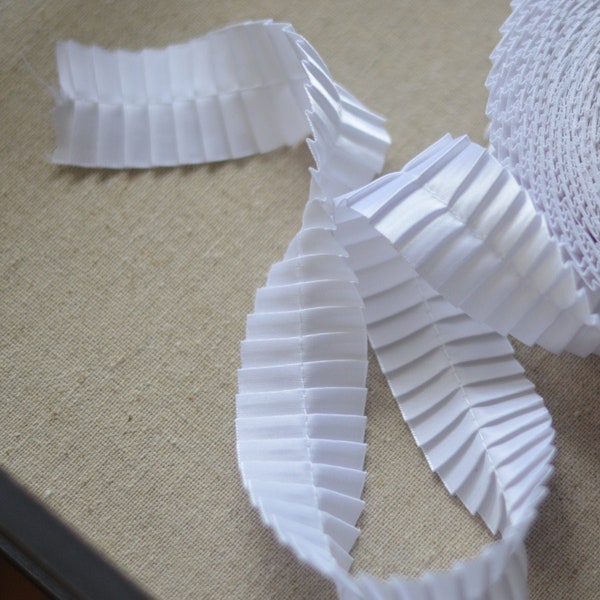 white satin pleated ribbon