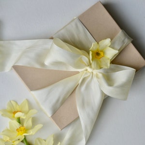 light buttercream 2&quot; yellow silk ribbon