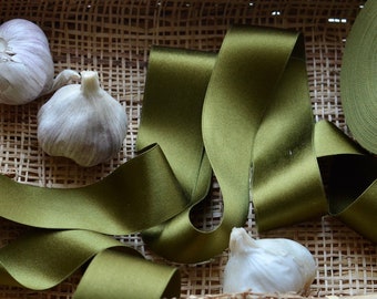 olive green silk satin ribbon