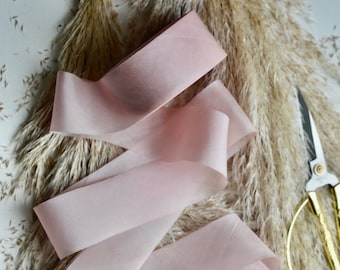 faded pinks hand dyed silk ribbon