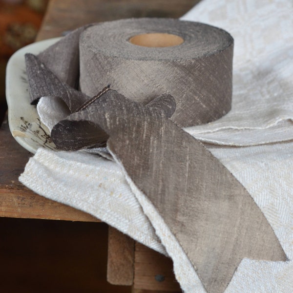 mocha brown taupe dupioni 2" silk ribbon