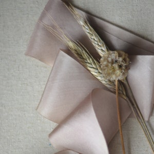 marzipan beige 2 1/2 hand dyed silk ribbon image 1